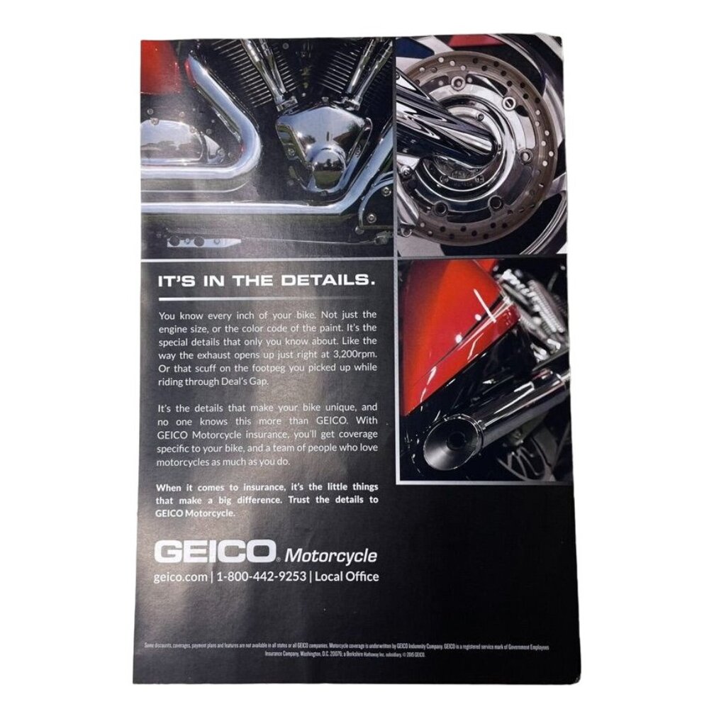 2015 GEICO Motorcycle Insurance Ad Print Original u